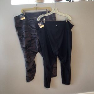 New 2 pr Old Navy Active Extra High Rise 7/8 Ankle Go Dry 1 camo /1 black sz 3X